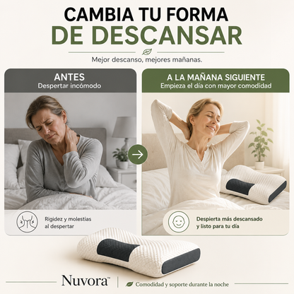 Nuvora™ | Almohada Ergonómica de Descanso 2x1