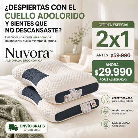 Nuvora™ | Almohada Ergonómica de Descanso 2x1